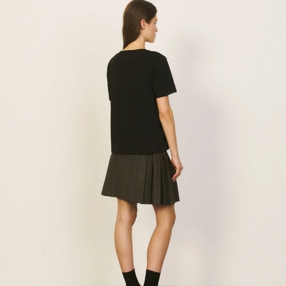 Sandro Henria Embroidered "S" Logo Tee Black T-Shirt Sandro 0 or XS - Picture 3 of 17